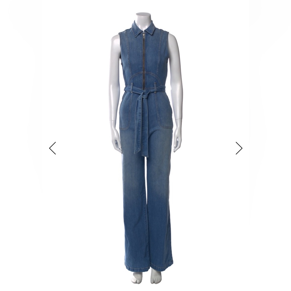 Alice + Olivia Sleeveless Blue Denim Overalls USA 24